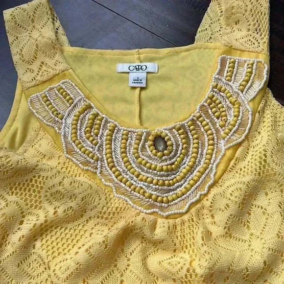 🌸3/$30🌸cato | Vintage style yellow lace dress - Picture 5 of 8